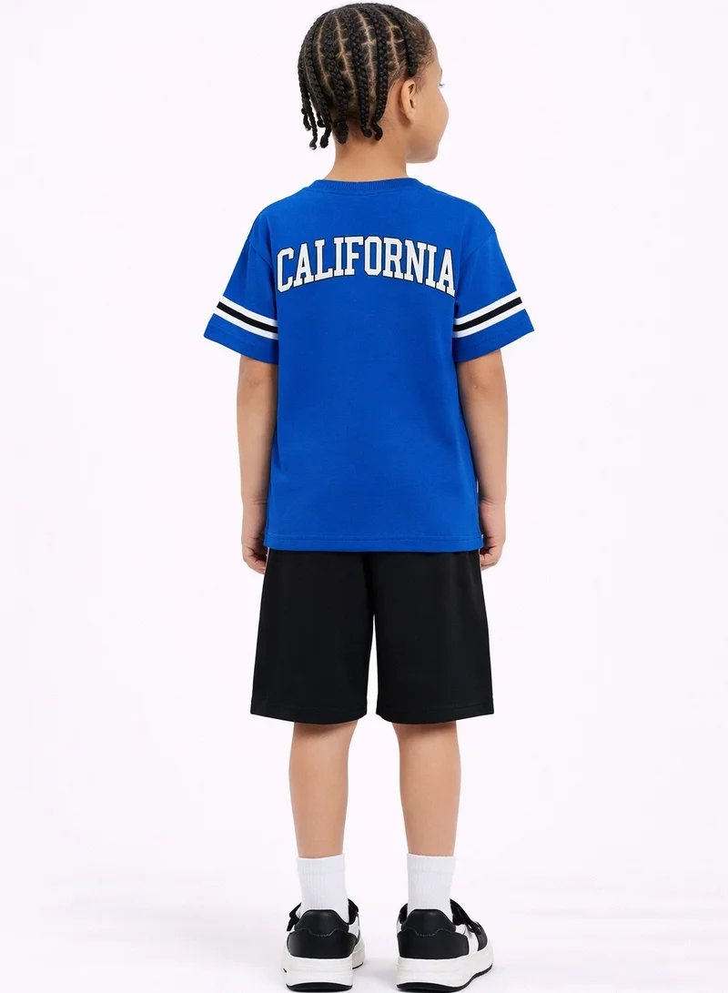 Victor And Jane  Boys California 56 Jersey T-Shirt & Black Shorts Set for Men | Best Price UAE